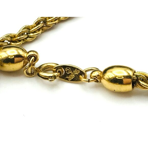 Gold Tone Rope Chain Necklace 30" Long Lobster Clasp Closure by Trifari - Picture 5 of 5
